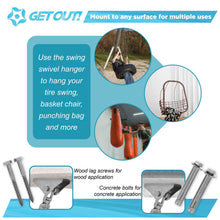 Load image into Gallery viewer, Tire Swing Swivel Hanger 2200lb Spinner Hardware Wood Concrete 2pk