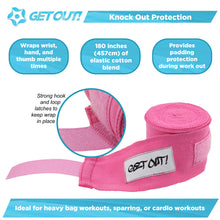Load image into Gallery viewer, Boxing Wraps Pair Pink 180in Support Wrist Wraps for Fitness Training