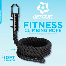 Load image into Gallery viewer, Workout Fitness Climbing Rope Gym Exercise Battle Rope 10’ Ft in Black
