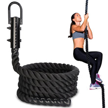 Load image into Gallery viewer, Workout Fitness Climbing Rope Gym Exercise Battle Rope 15’ Ft in Black
