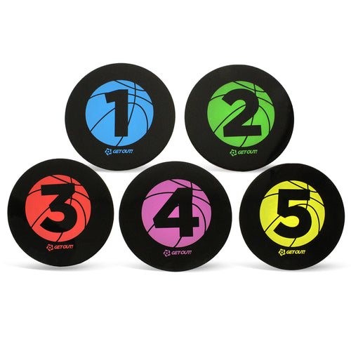 Basketball Training Disc Spot Markers 5-Pack Court Floor Poly Spots