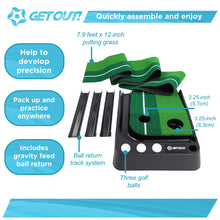 Load image into Gallery viewer, Putting Green Golf Mat w/ Putting Mat Return &amp; Golf Balls Putting Aid
