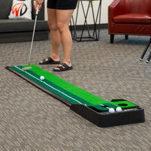 Load image into Gallery viewer, Putting Green Golf Mat w/ Putting Mat Return &amp; Golf Balls Putting Aid
