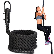 Load image into Gallery viewer, Workout Fitness Climbing Rope Gym Exercise Battle Rope 20’ Ft in Black
