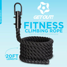 Load image into Gallery viewer, Workout Fitness Climbing Rope Gym Exercise Battle Rope 20’ Ft in Black
