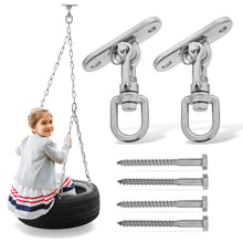 Load image into Gallery viewer, Tire Swing Swivel Hanger 2000lb Spinner Hardware Mount for Wood 2pk
