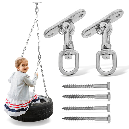 Tire Swing Swivel Hanger 2000lb Spinner Hardware Mount for Wood 2pk