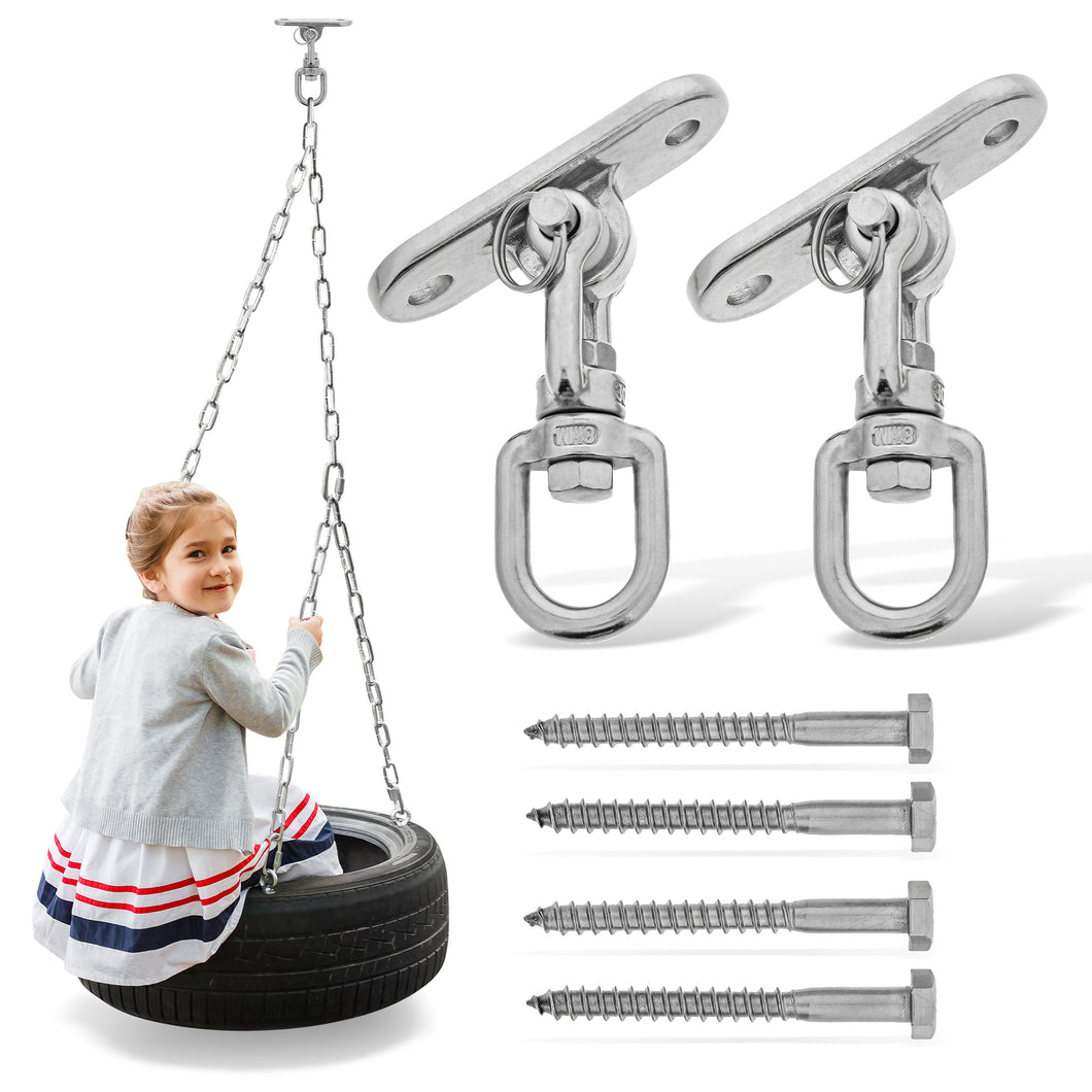 Tire Swing Swivel Hanger 2000lb Spinner Hardware Mount for Wood 2pk