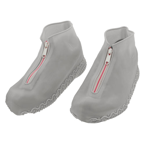 Silicone Shoe Covers, Rain Reusable Galoshes Grey Women 5.5-7 Men 5-6
