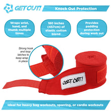 Load image into Gallery viewer, Boxing Wraps Pair Red 180in Support Wrist Wraps for Fitness Training
