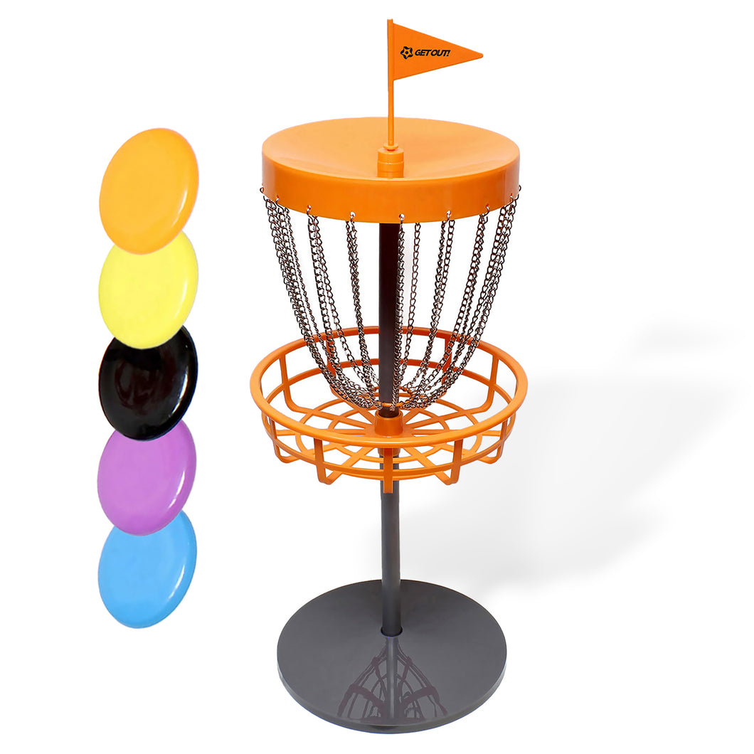 Mini Disc Golf Basket Set - 5 Player 30 Inch Disc Golf Target Cage