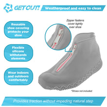 Load image into Gallery viewer, Silicone Shoe Covers, Rain Reusable Galoshes Grey Women 5.5-7 Men 5-6
